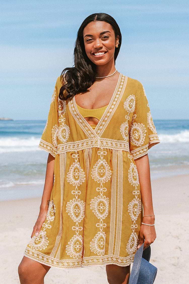 Cover Up à col V en crochet