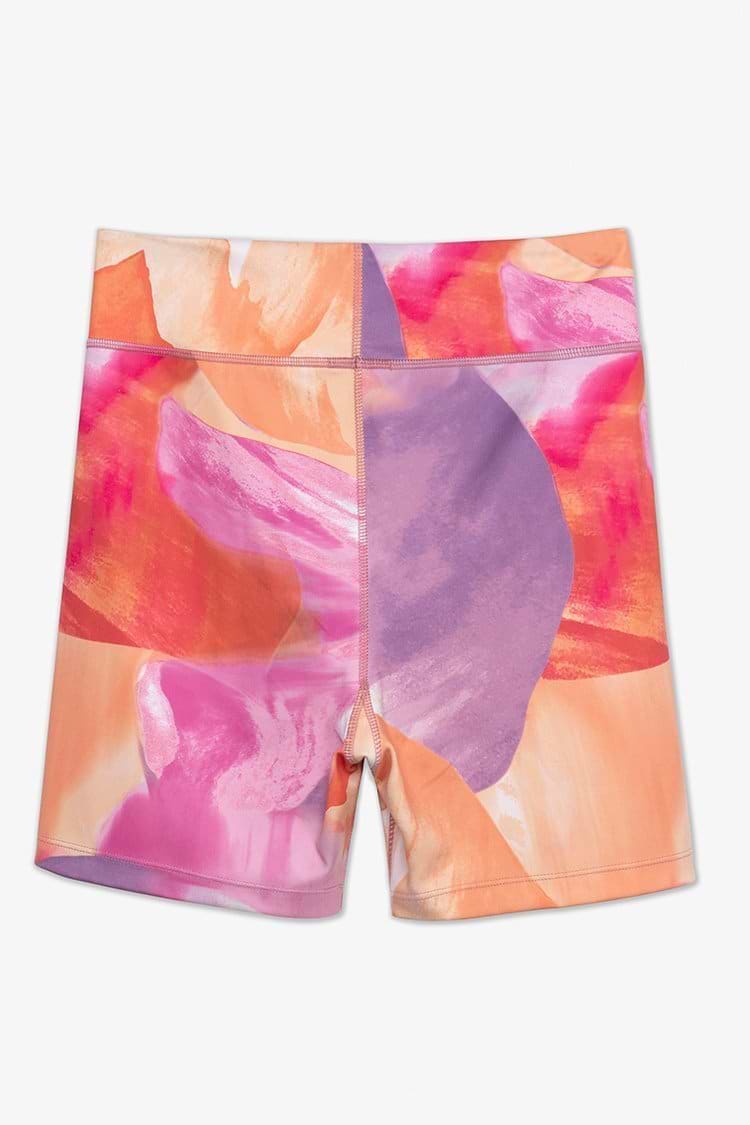 Retro Swirl Motion Blur Print Short Leggings