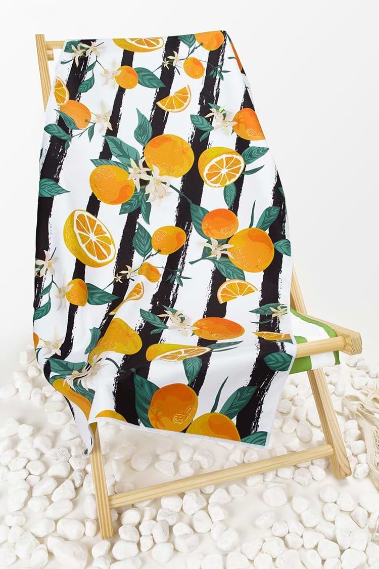 Wilshire Orange And Striped Beach Blanket