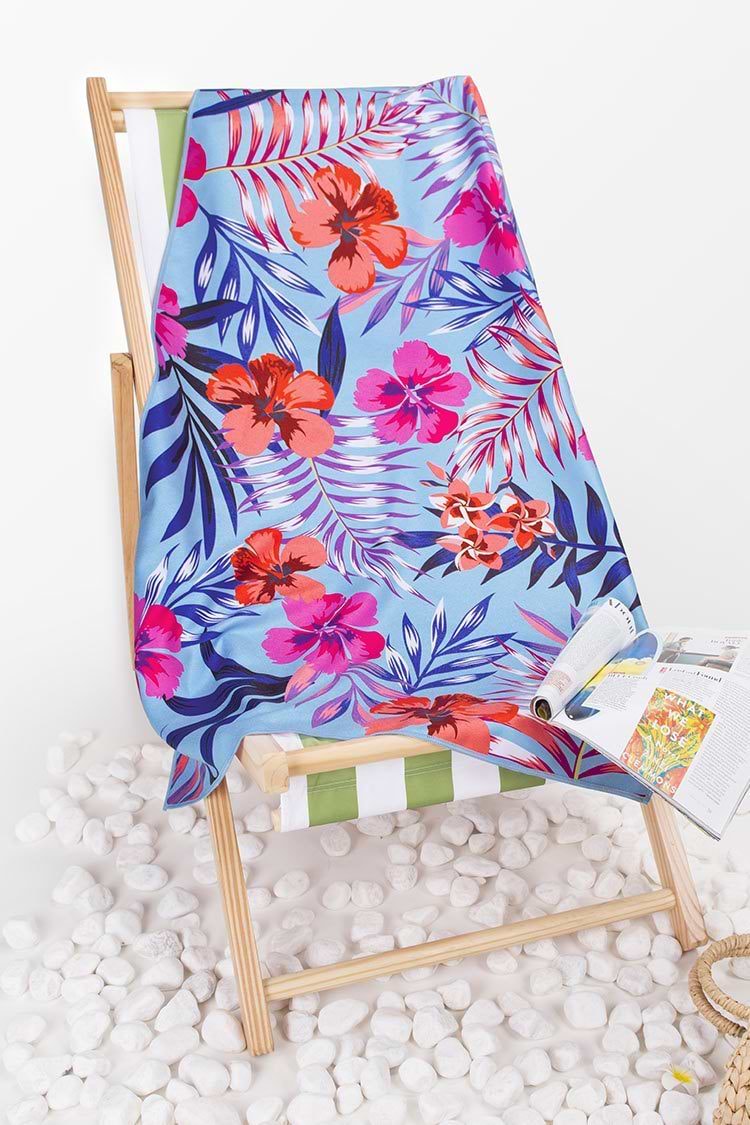 Hang Loose Floral And Leafy Beach Blanket