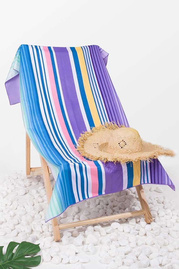 Fuschia Striped Beach Blanket