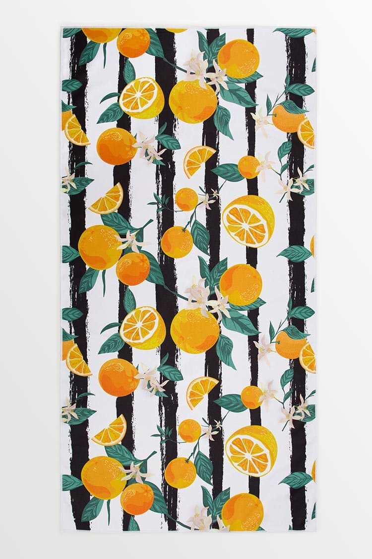Wilshire Orange And Striped Beach Blanket