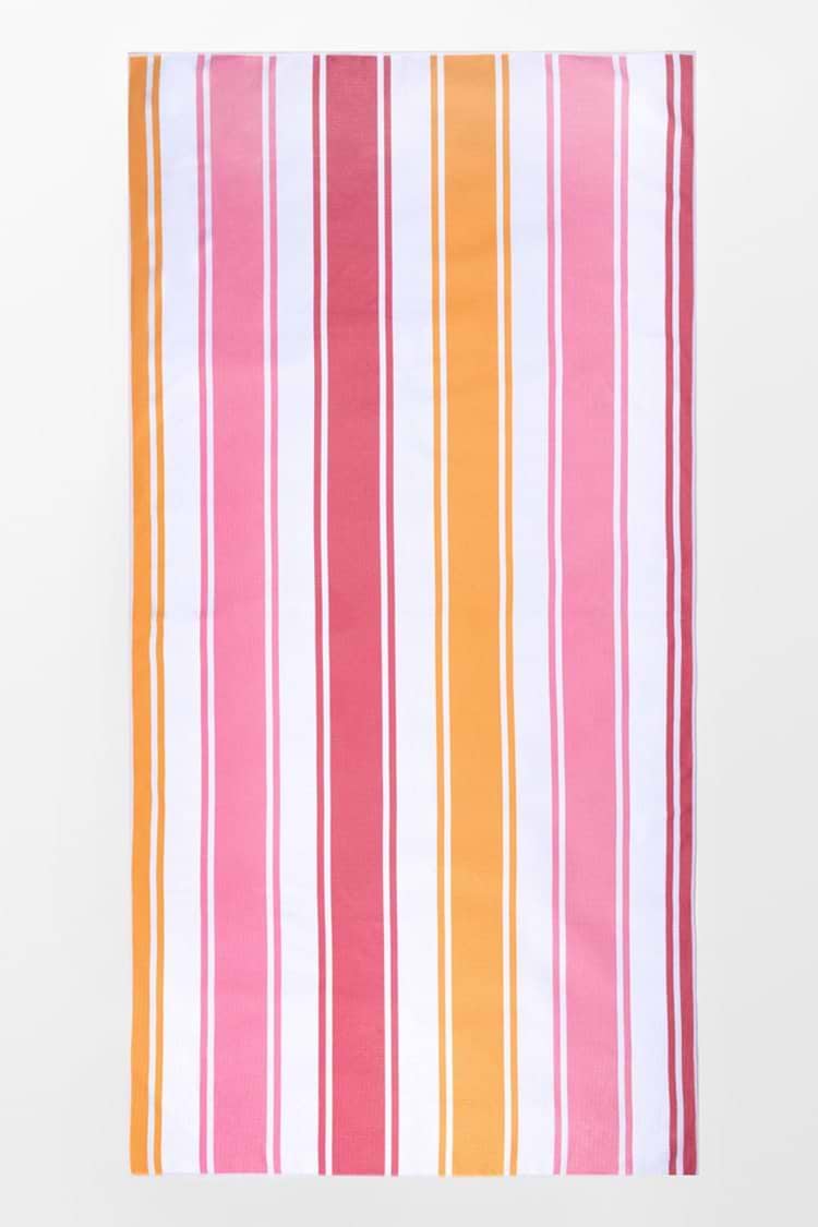 Raspberry Creamsicle Striped Beach Blanket