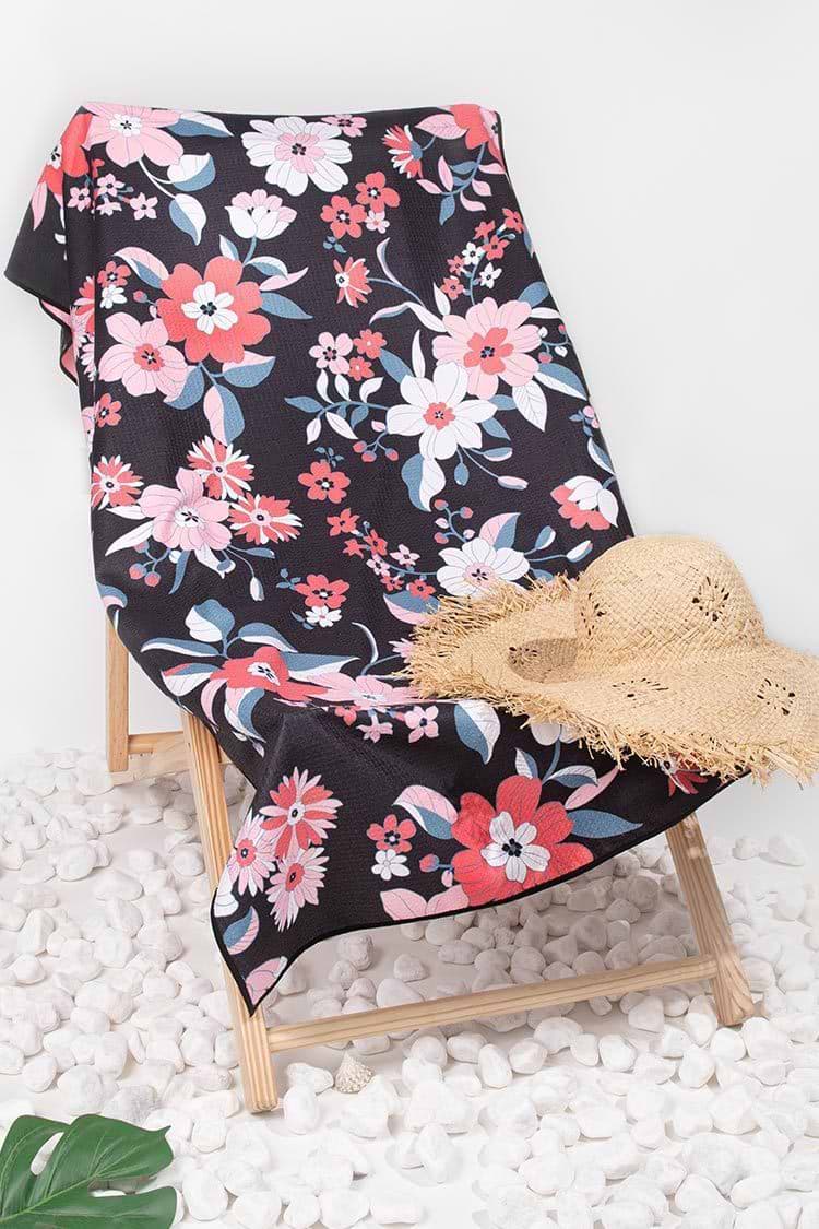 Floral Bliss Floral Beach Blanket
