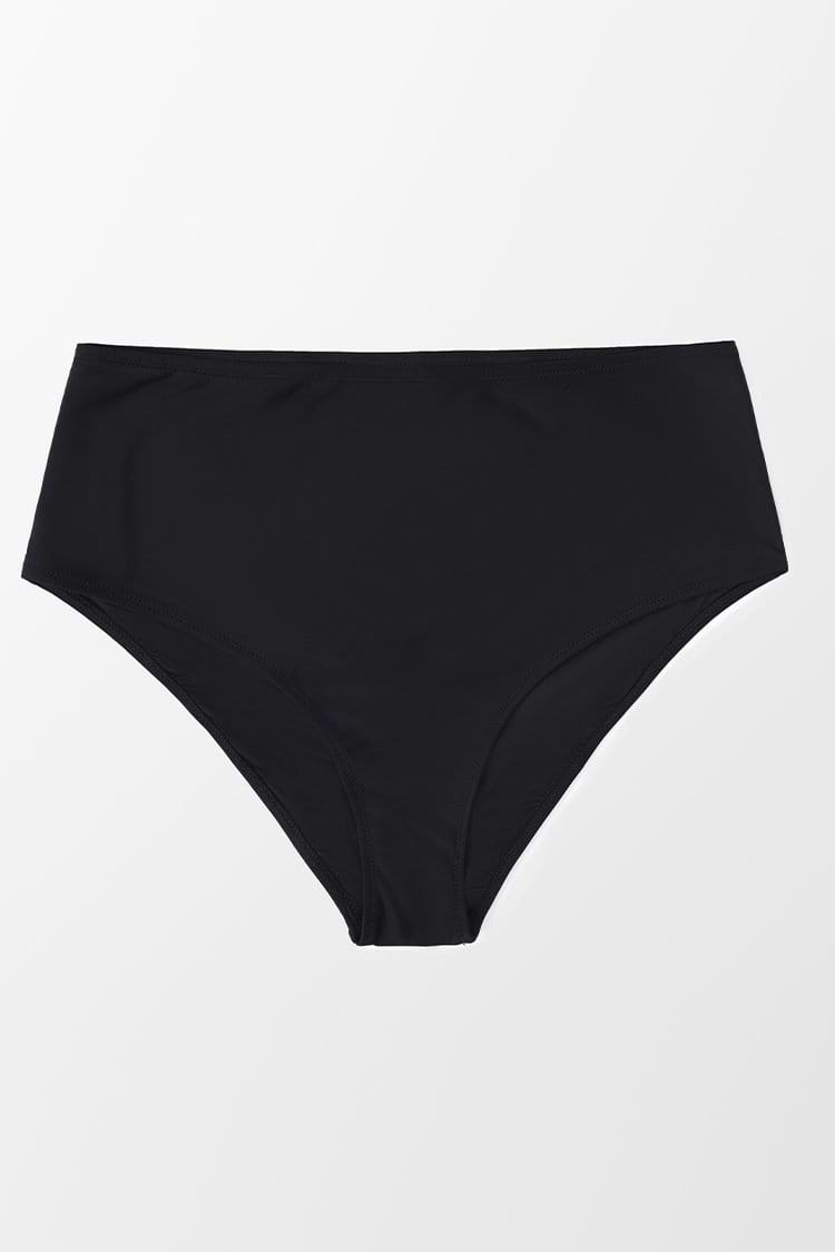 Ana High Waisted Black Plus Size Bikini Bottom