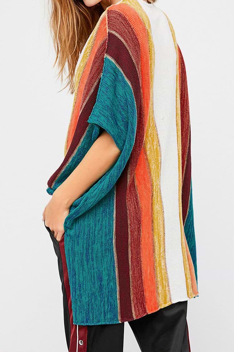 Colorful Vertical Stripes Cover Up