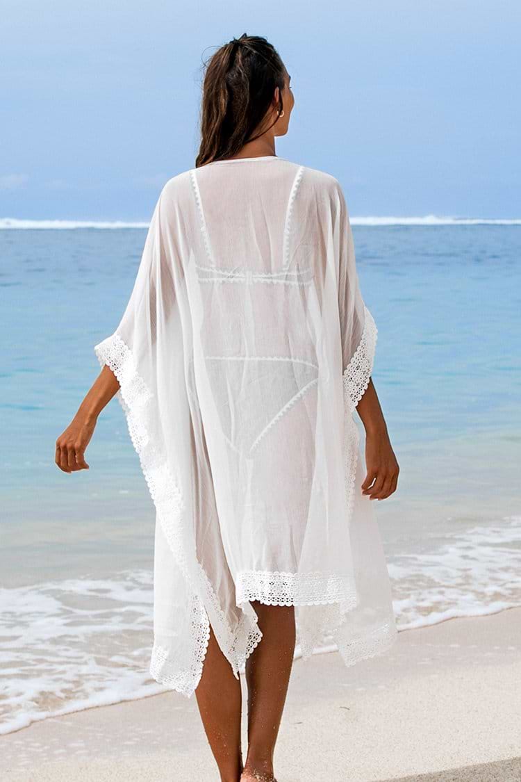 White Crochet Trim Cover Up