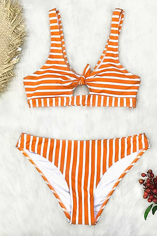 Cupshe orange and white bowknot on sale