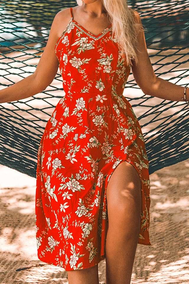 red lace night dress Summer Long Lace Sexy Nightgown Dress – Aes Studio