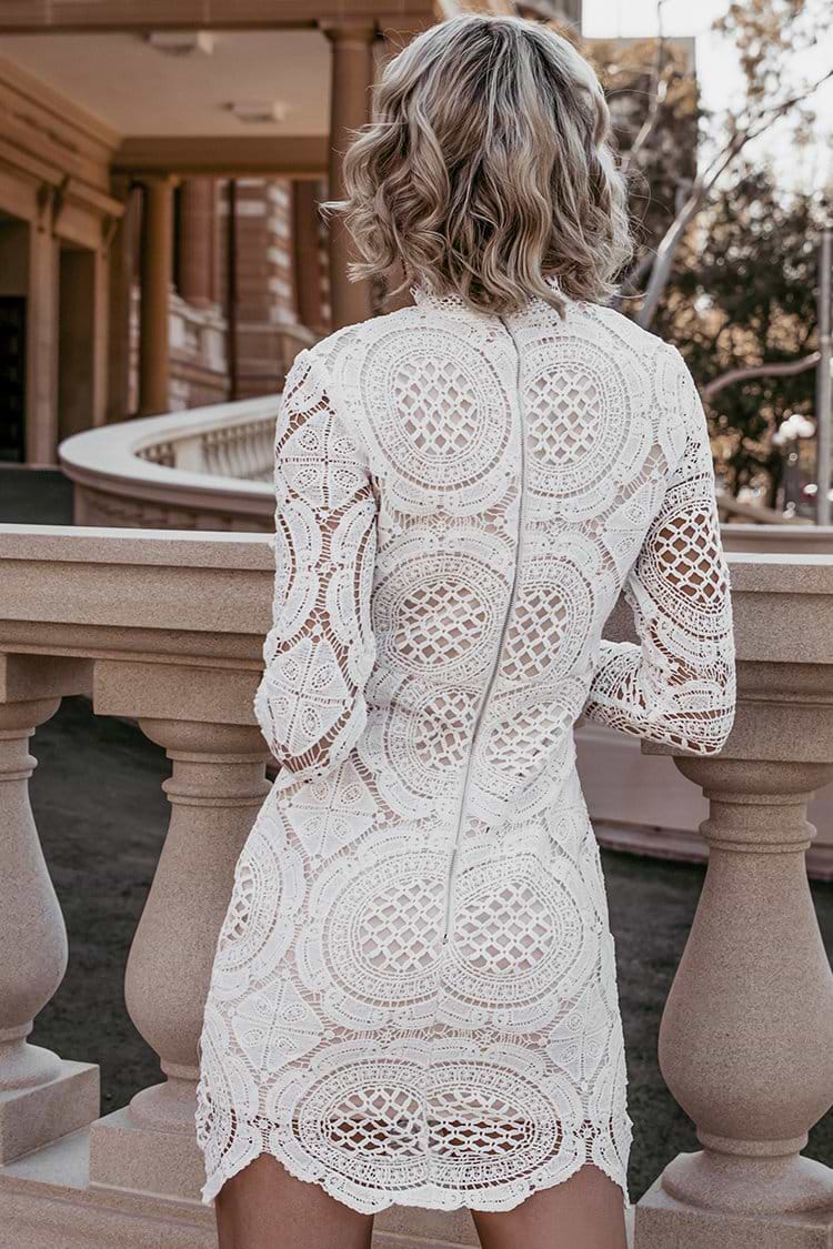 White Lace Mini Dress