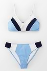 Blue Navy And White Block Bikini