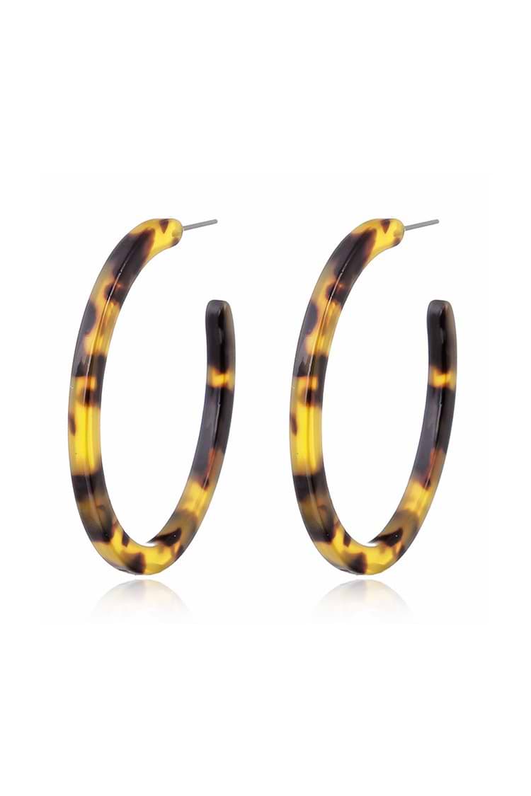 Tortoise Shell Hoop Earrings