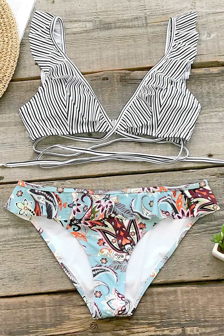 Tropical Paradise Ruffled Bikini