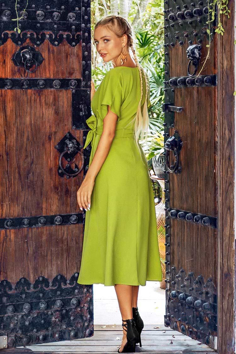 Green Wrap Maxi Dress