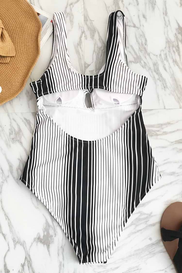 Modern Style Stripe One-piece Swimsuit