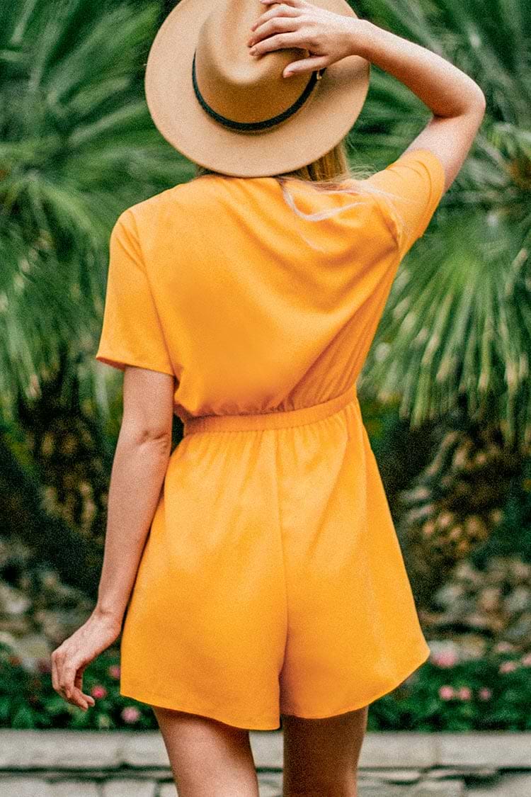 Yellow Knotted Romper