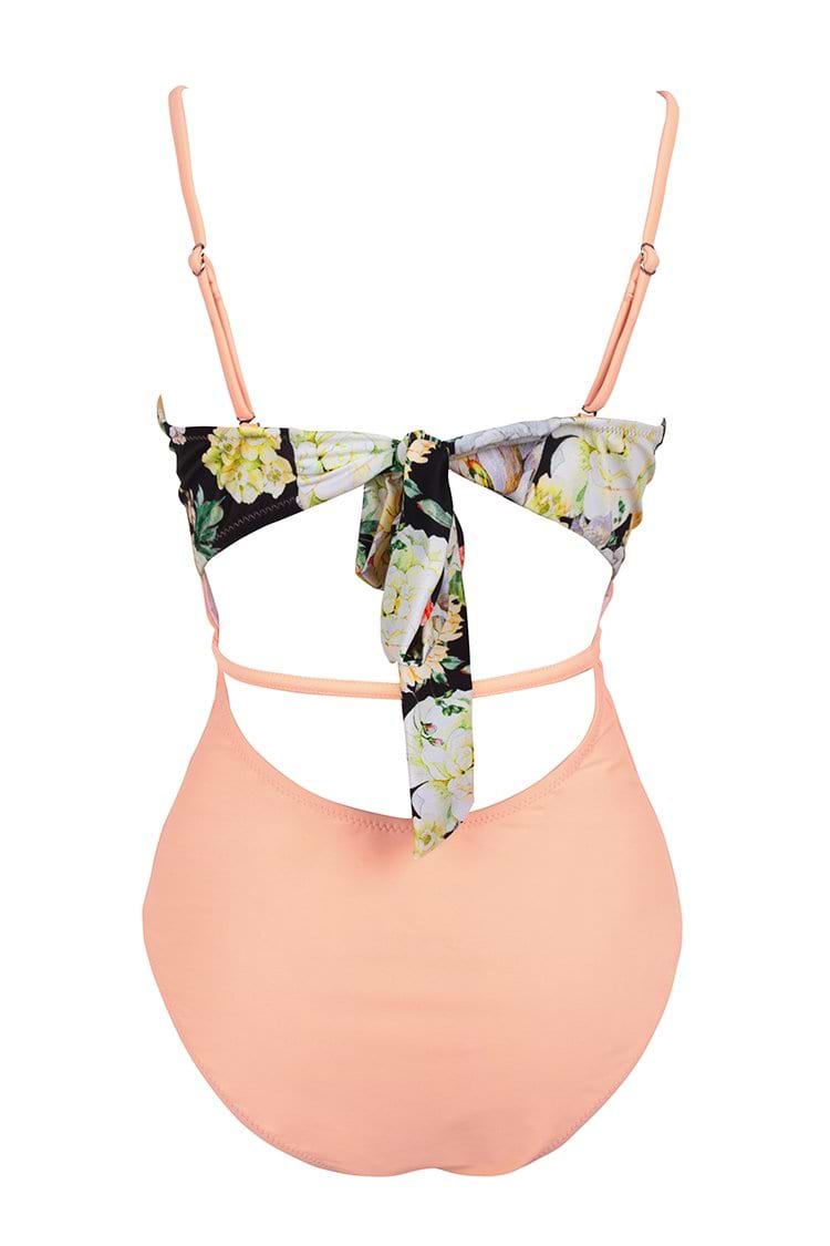 Peachy Floral Molded Cup One-Piece Swimsuit