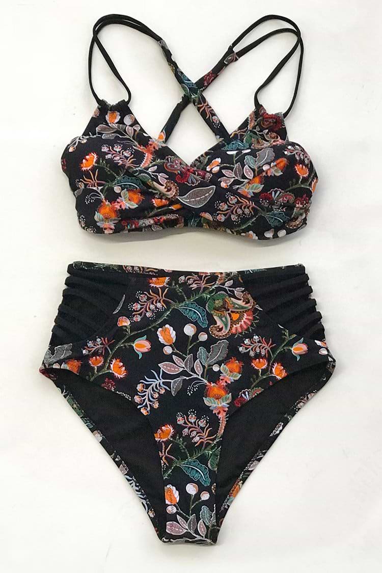 Flower Dance High-waisted Bikini