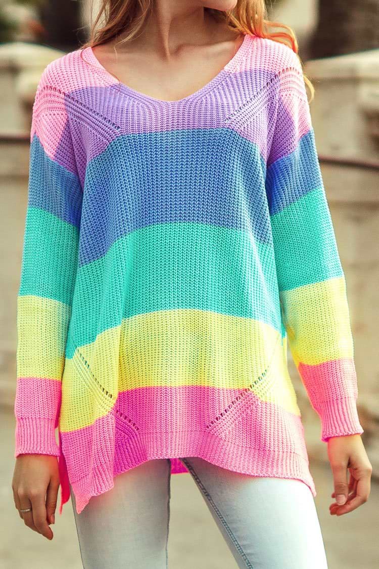 Rainbow Colorblock Sweater