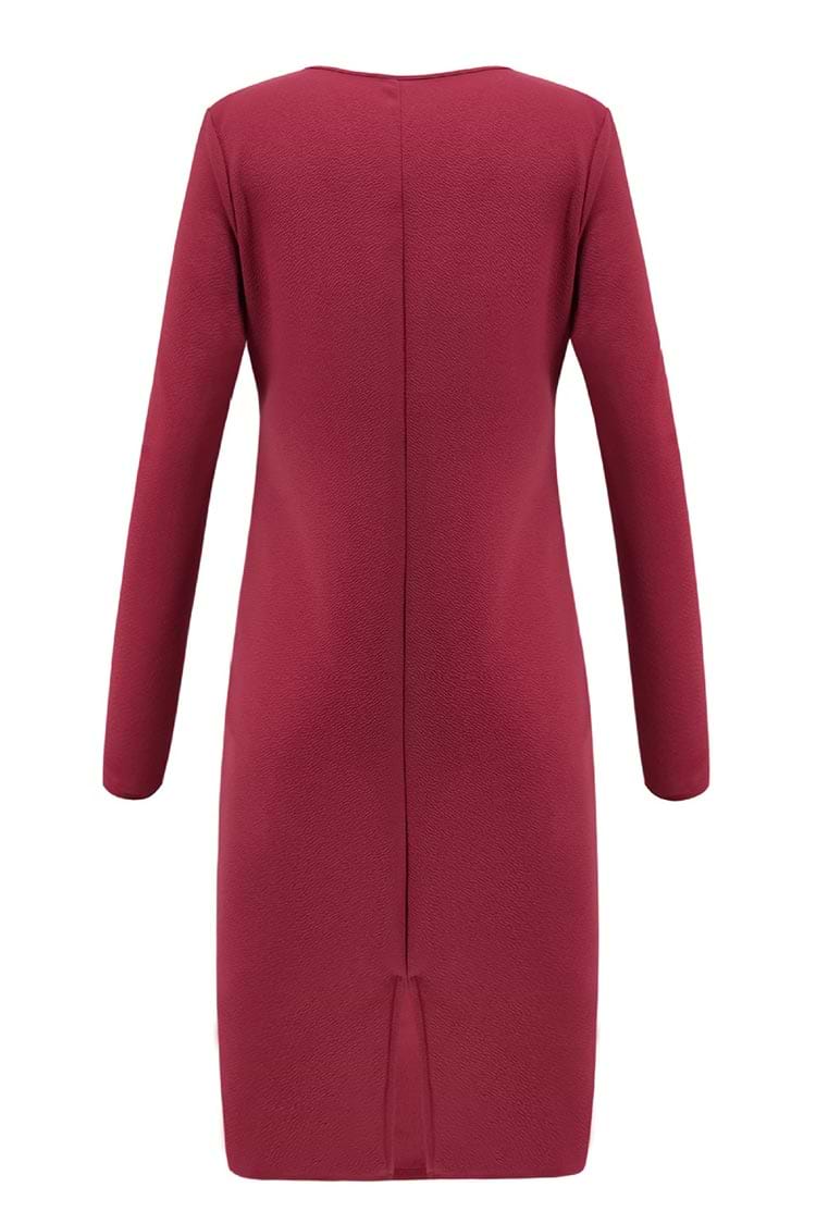 Red Long Sleeve Bodycon Dress
