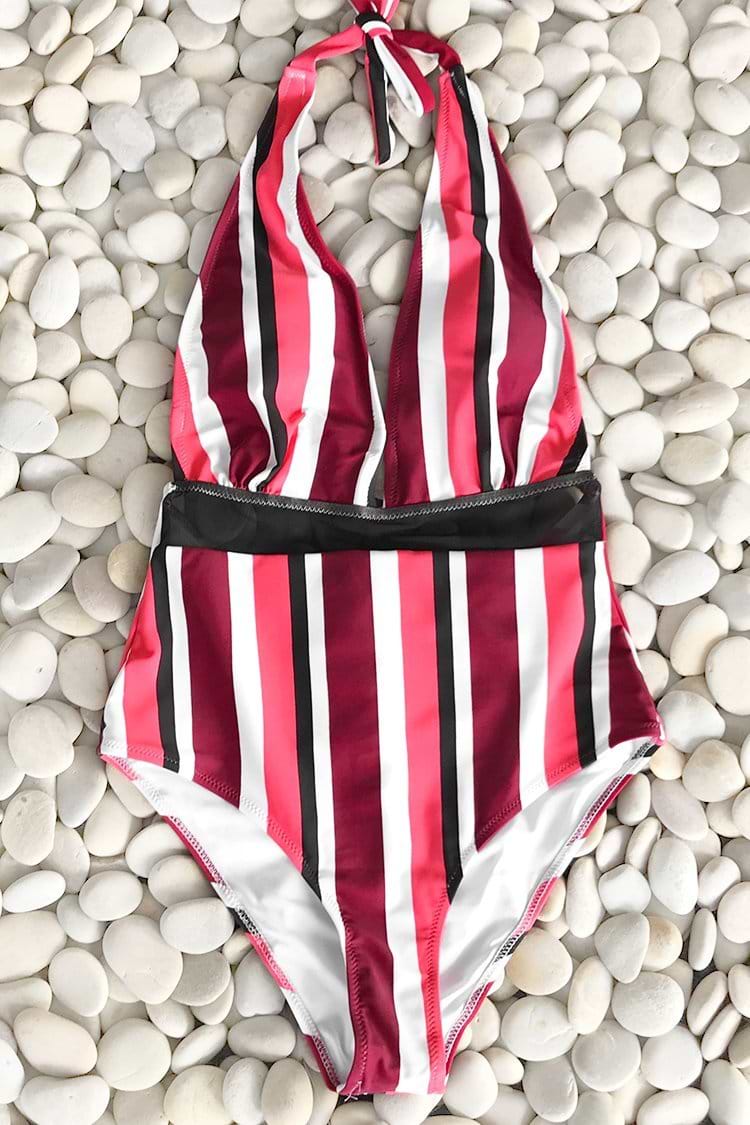 Cute Meet Mesh One-piece Swimsuit