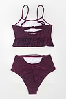 Velvet Ruffled High Waisted Bikini
