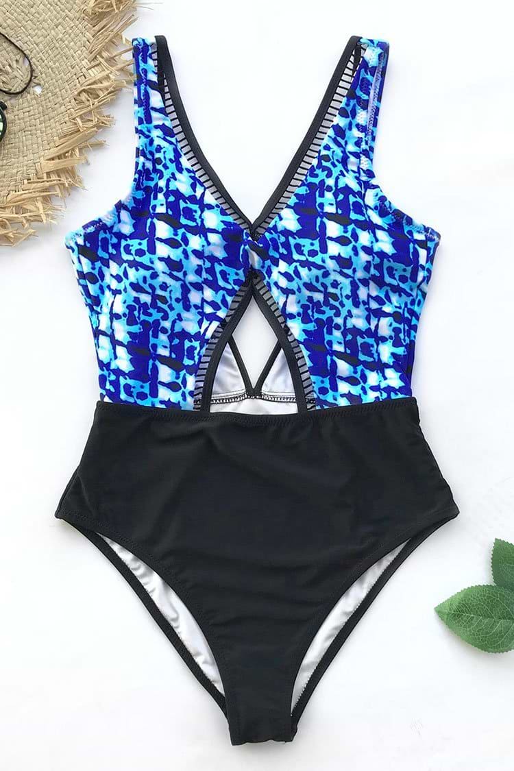 Blue Danube Tie-dye One-piece Swimsuit