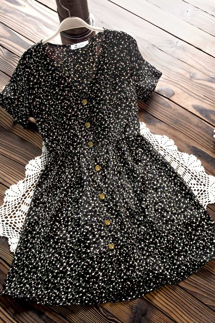 Countryside Style Floral Print Dress