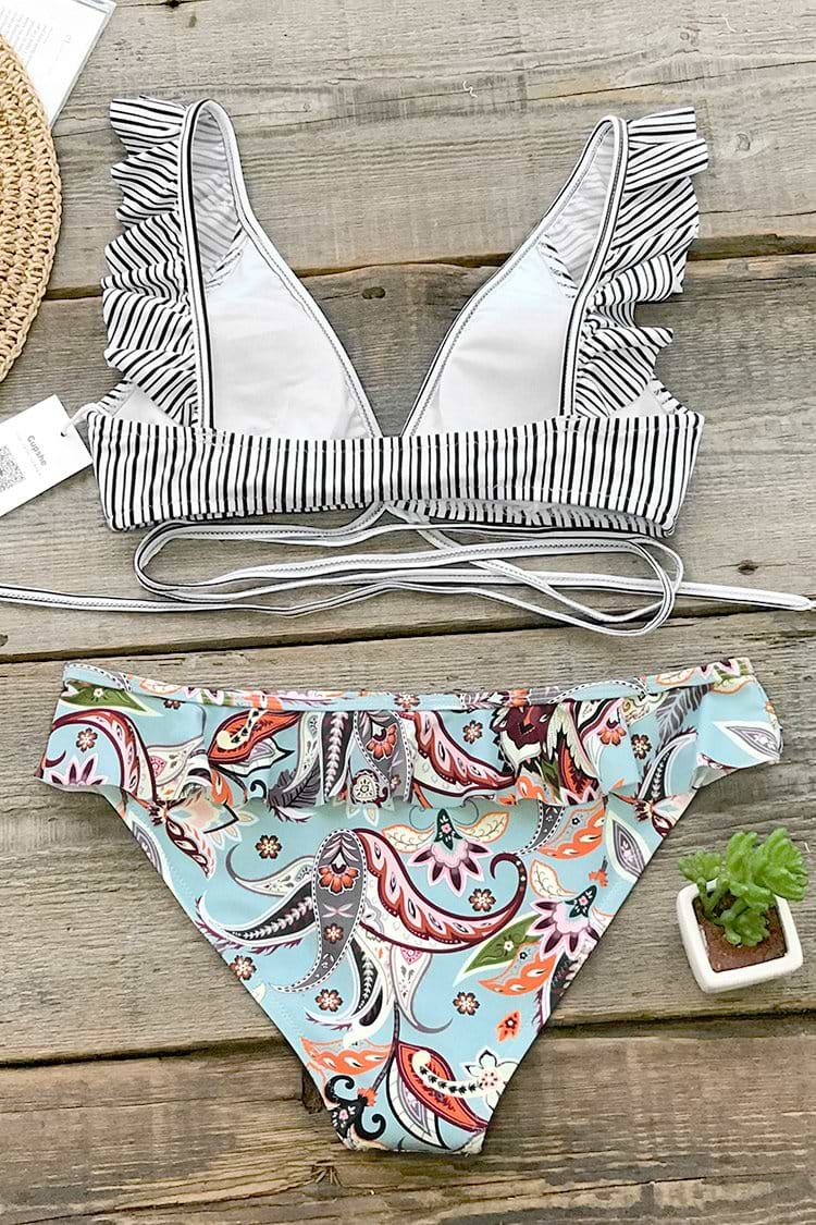 Tropical Paradise Ruffled Bikini