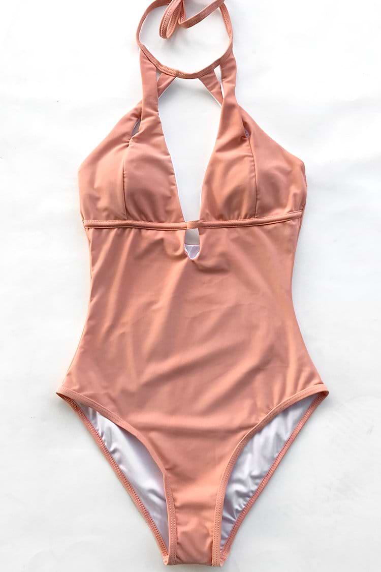 A Day In The Life Solid One-piece Swimsuit