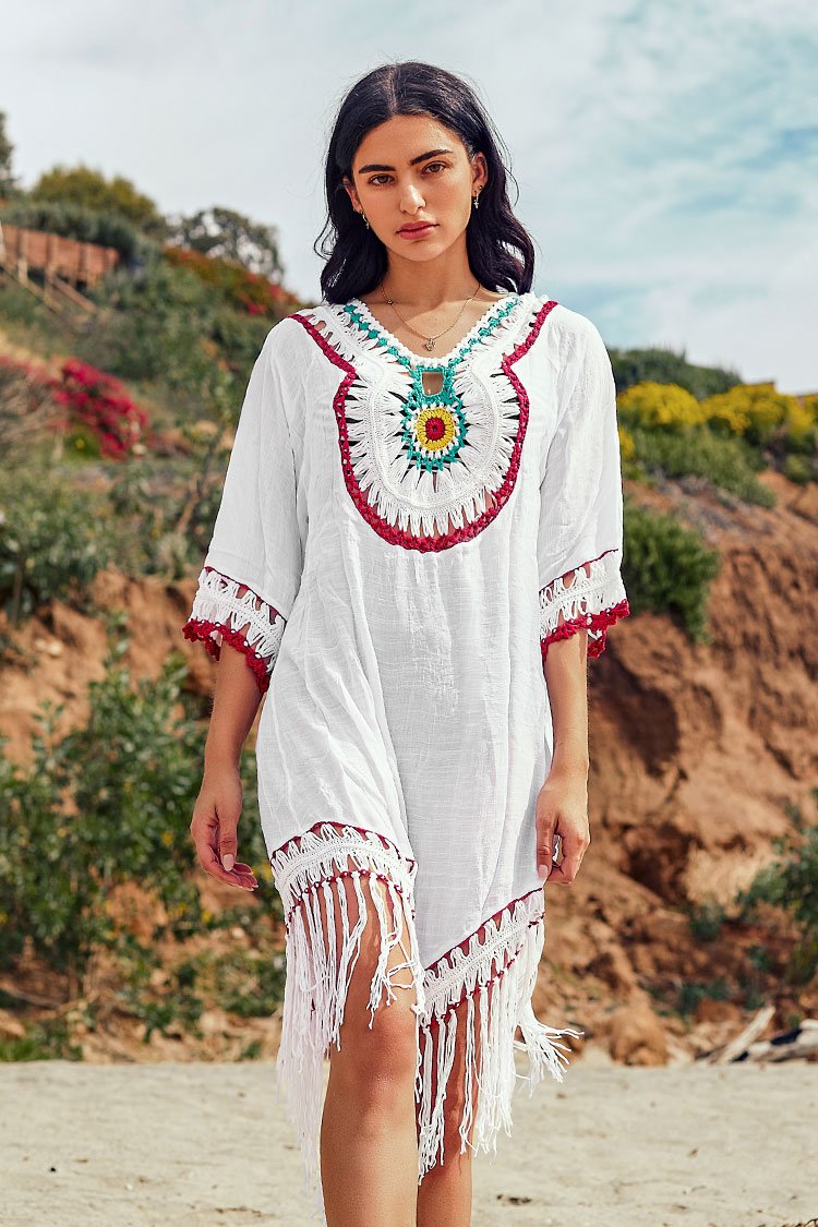Boho Crochet Cover Up with Fringe