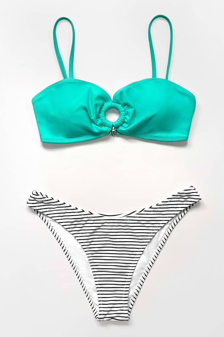 Black and White Striped Bikini Bottom