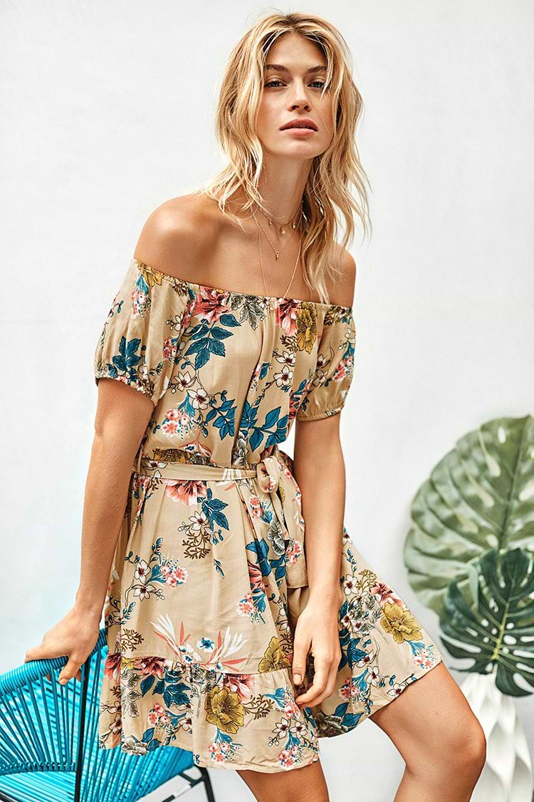 Floral Off-the-Shoulder Dress