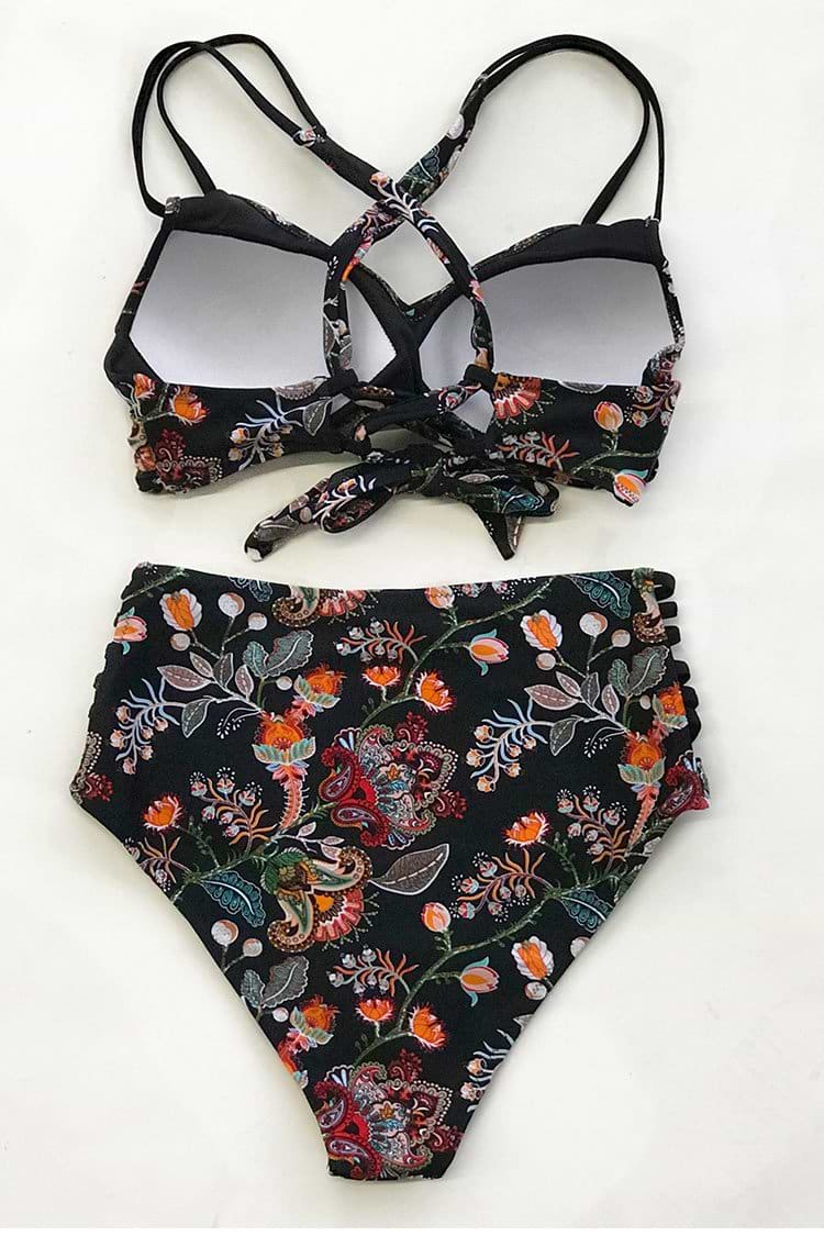 Flower Dance High-waisted Bikini