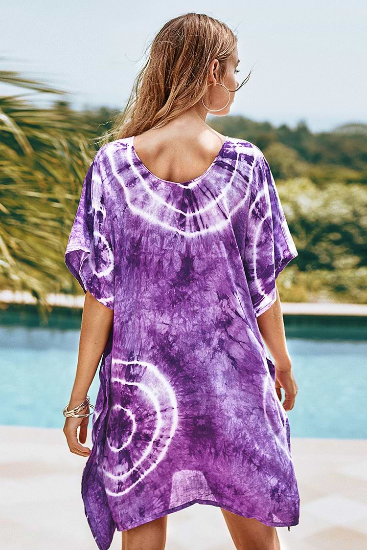 Purple Tie-Dye Cover Up