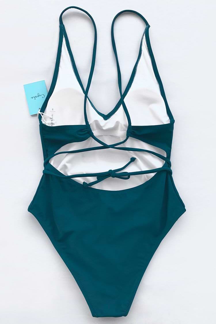 Watch The Clouds Solid One-piece Swimsuit