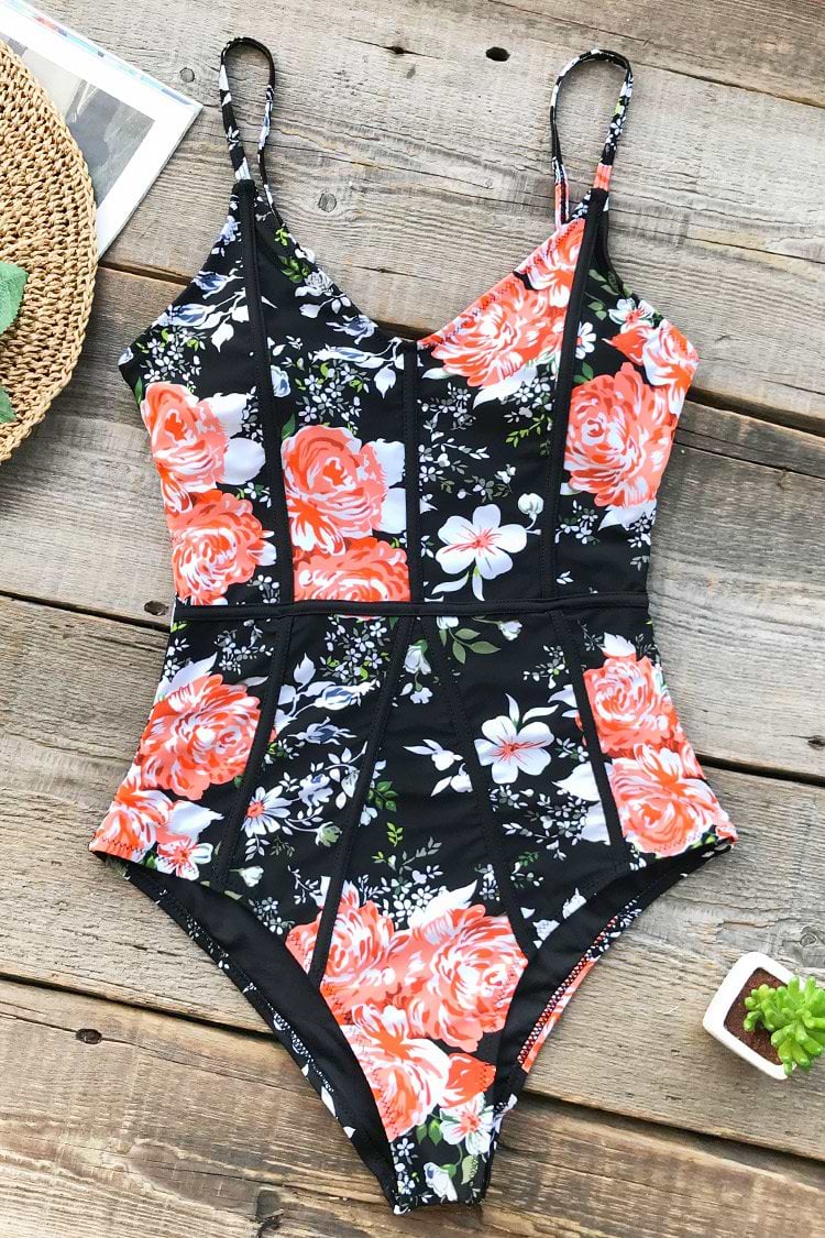 Hidden Fragrance Print One-piece Swimsuit