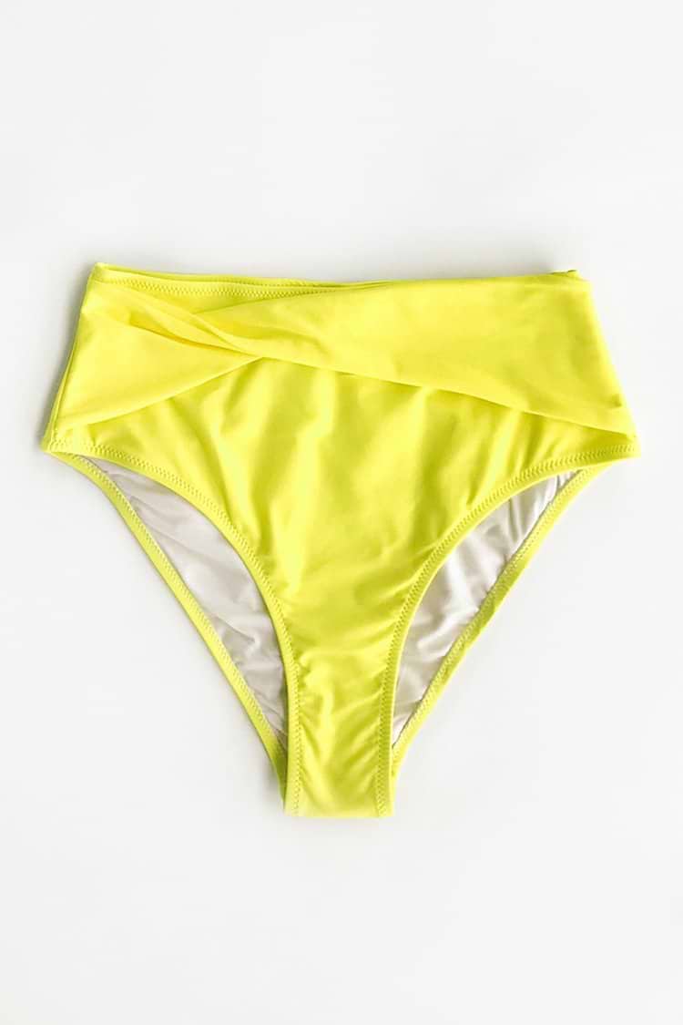 Yellow High-Waisted Bikini Bottom