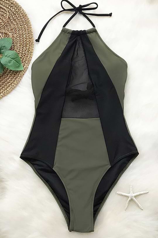 Take My Heart Mesh One-piece Swimsuit