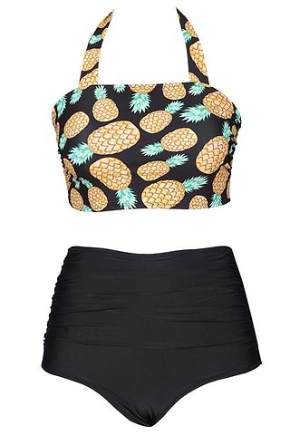 After Forever Pineapple High waisted Bikini Set