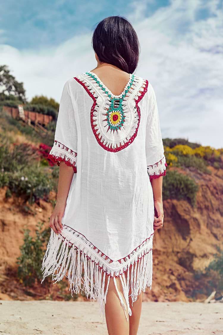 Boho Crochet Cover Up with Fringe
