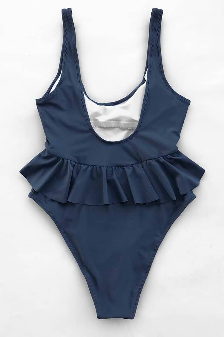Graceful Peplum One-piece Swimsuit