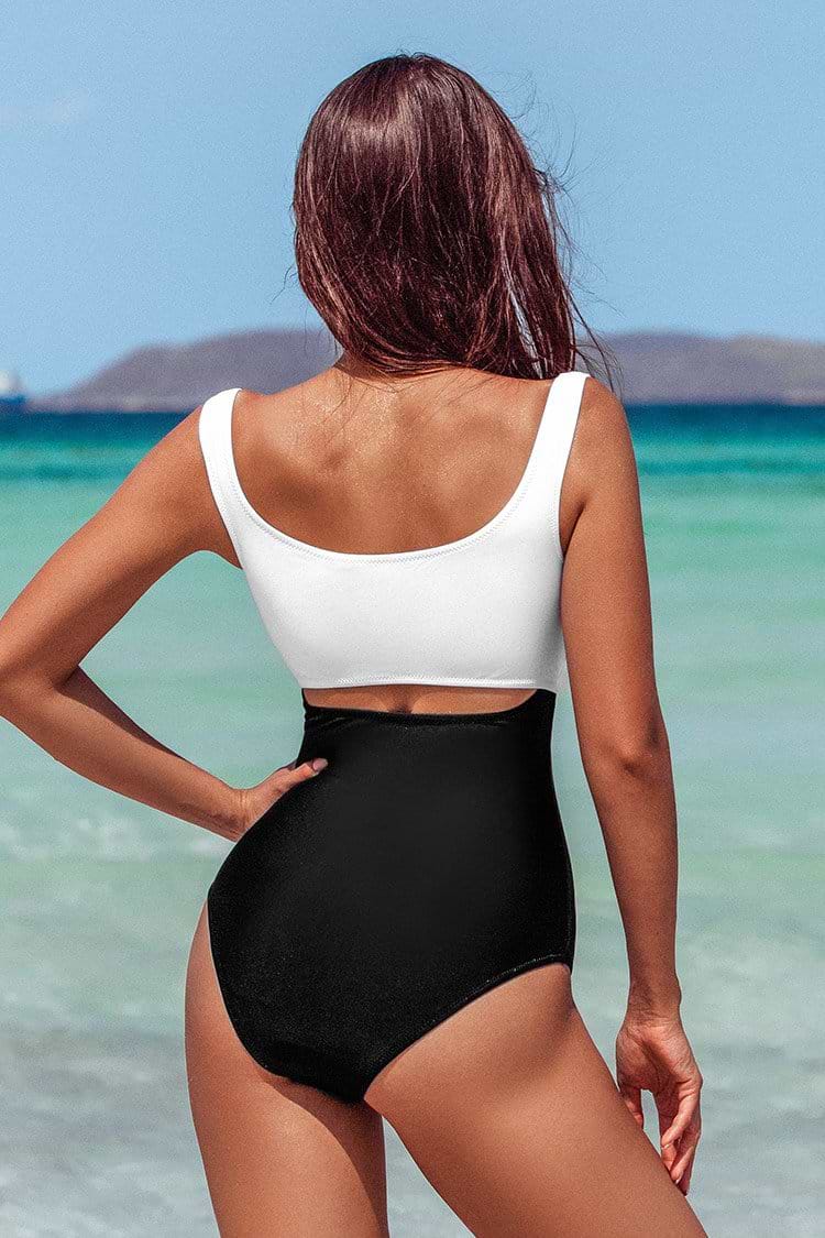 Time For You Dropped Shoulder One-piece Swimsuit