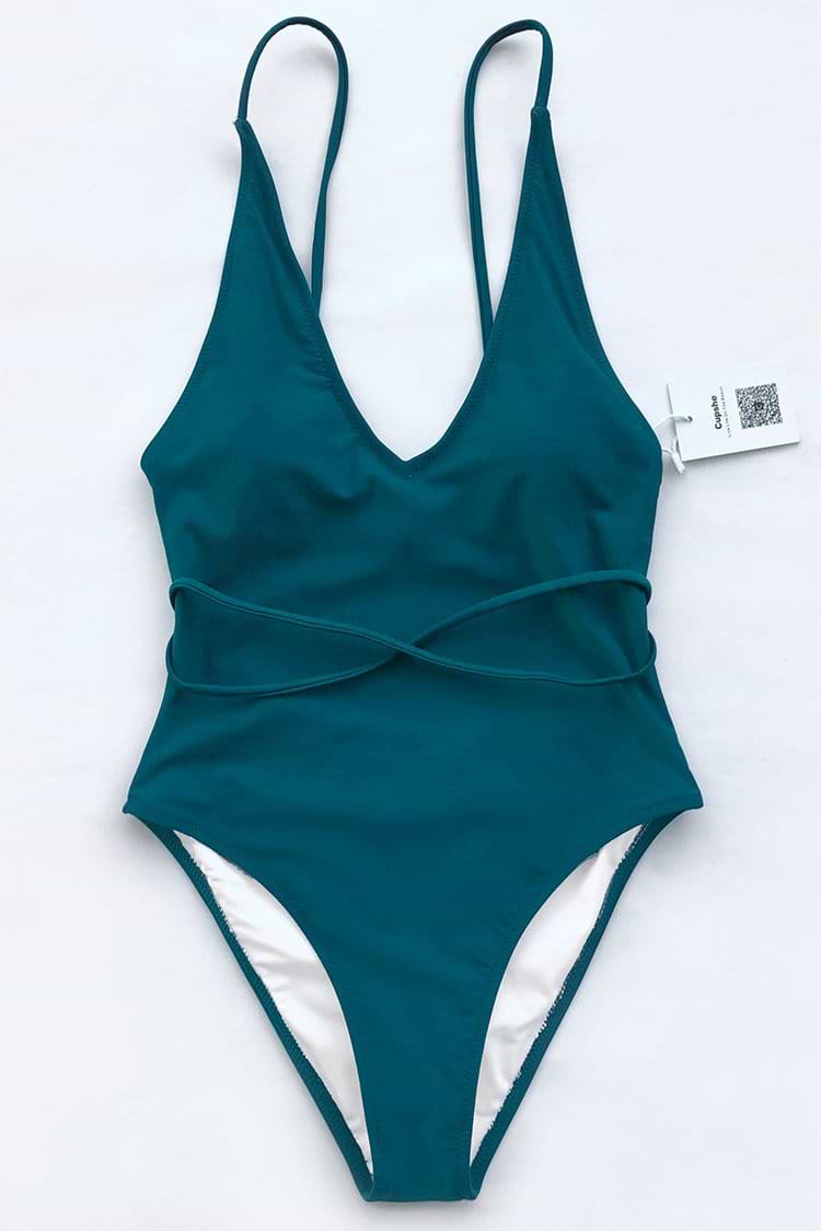 Watch The Clouds Solid One-piece Swimsuit