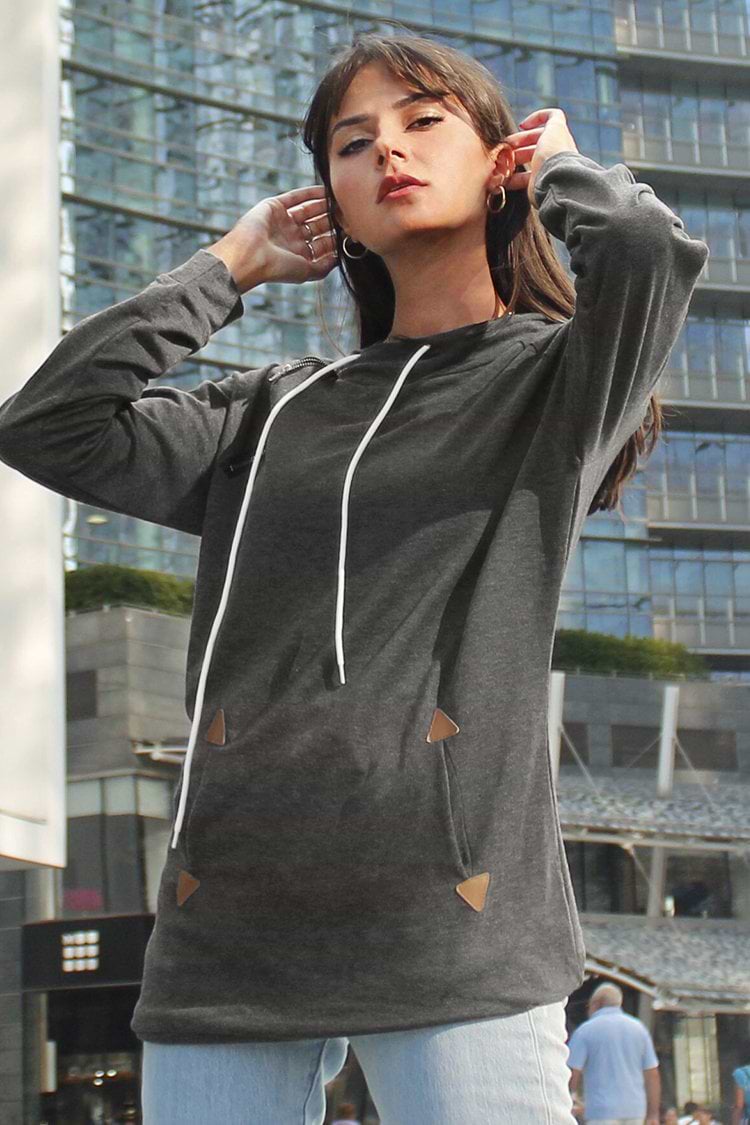 Gray Hoodie with Front Pocket
