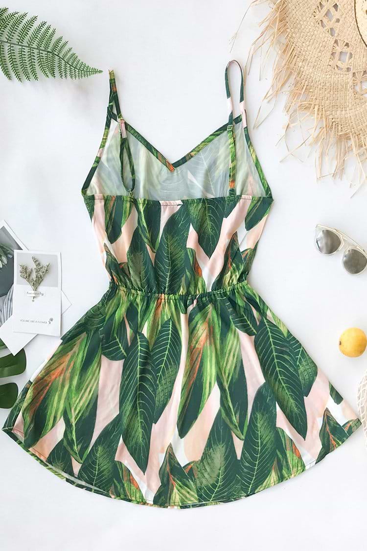 Tropical Dream Banana Leaf Print Dress