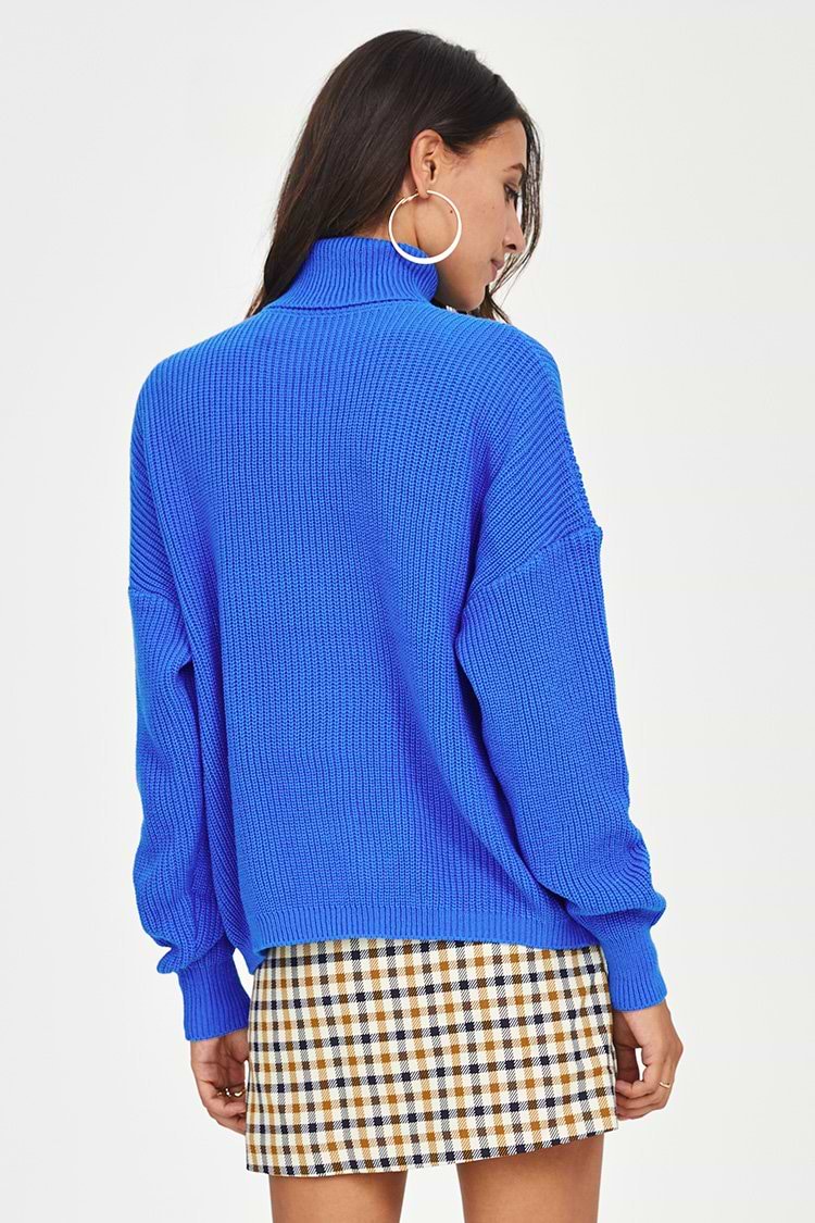 Bright Blue High Neck Sweater