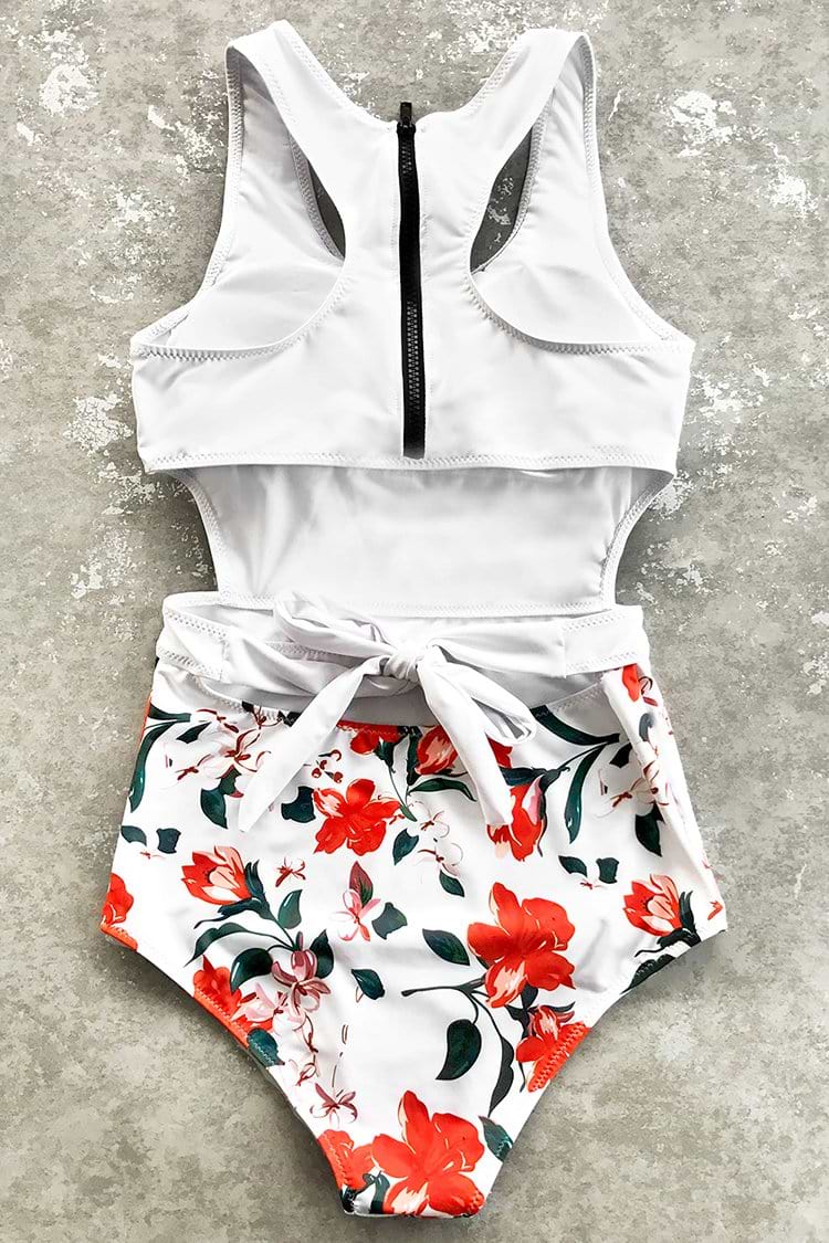 Lilies open Print One-piece Swimsuit