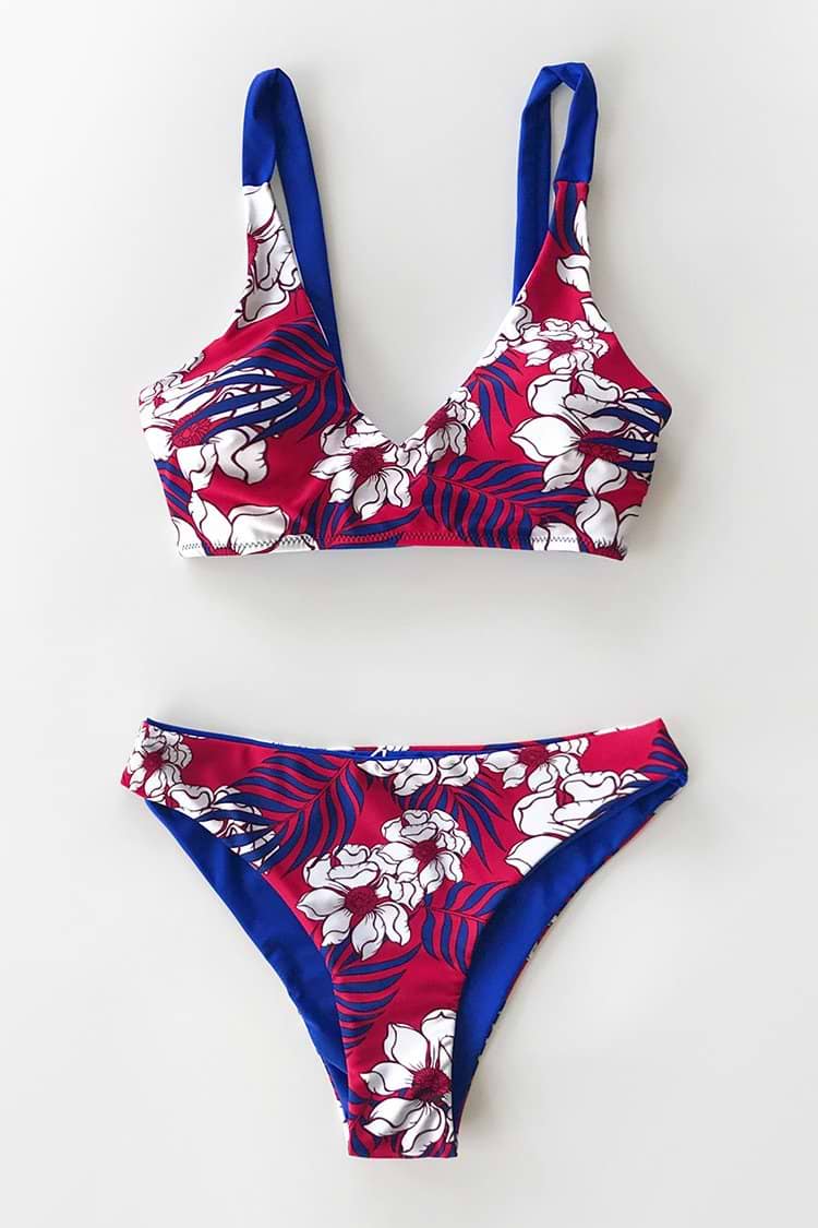 Tropical Floral Print Bikini