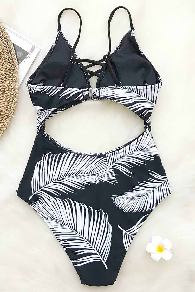 Angel's Wing Print One-piece Swimsuit